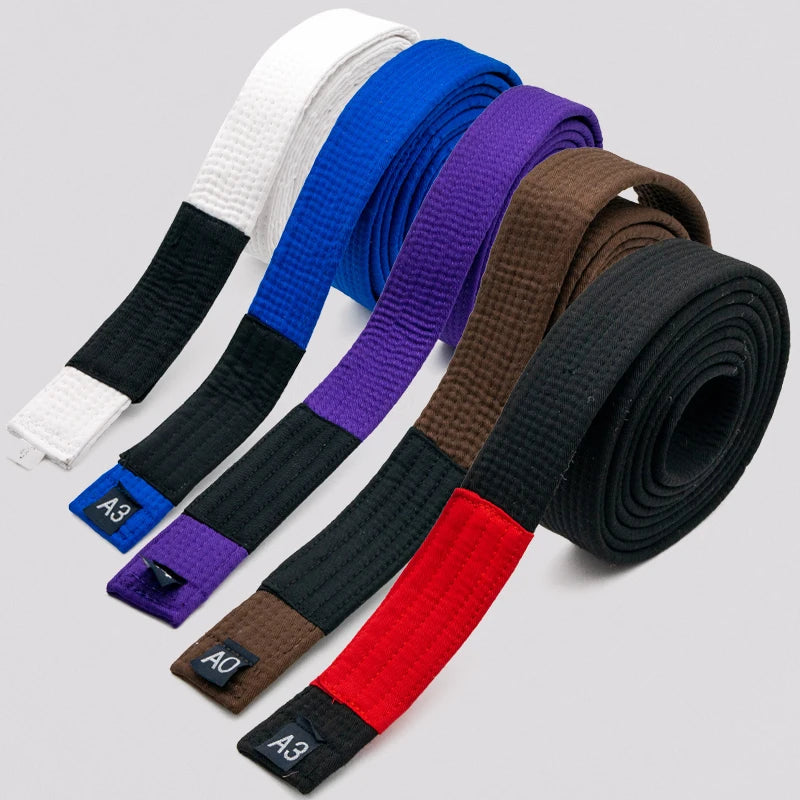 Brazilian Jiu Jitsu BJJ Belts 215cm - 315cm Adult A0 A1 A2 A3 A4 Black Brown Purple Blue White Free Embroidery Name