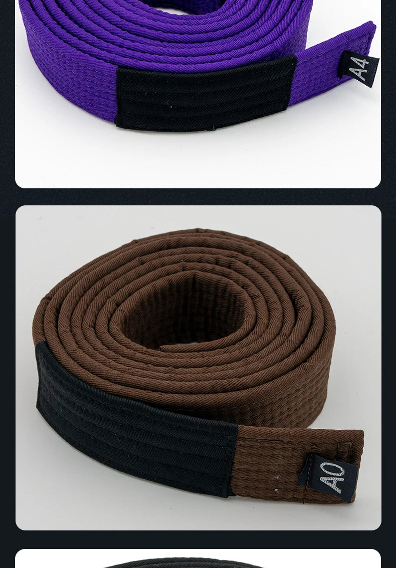 Brazilian Jiu Jitsu BJJ Belts 215cm - 315cm Adult A0 A1 A2 A3 A4 Black Brown Purple Blue White Free Embroidery Name