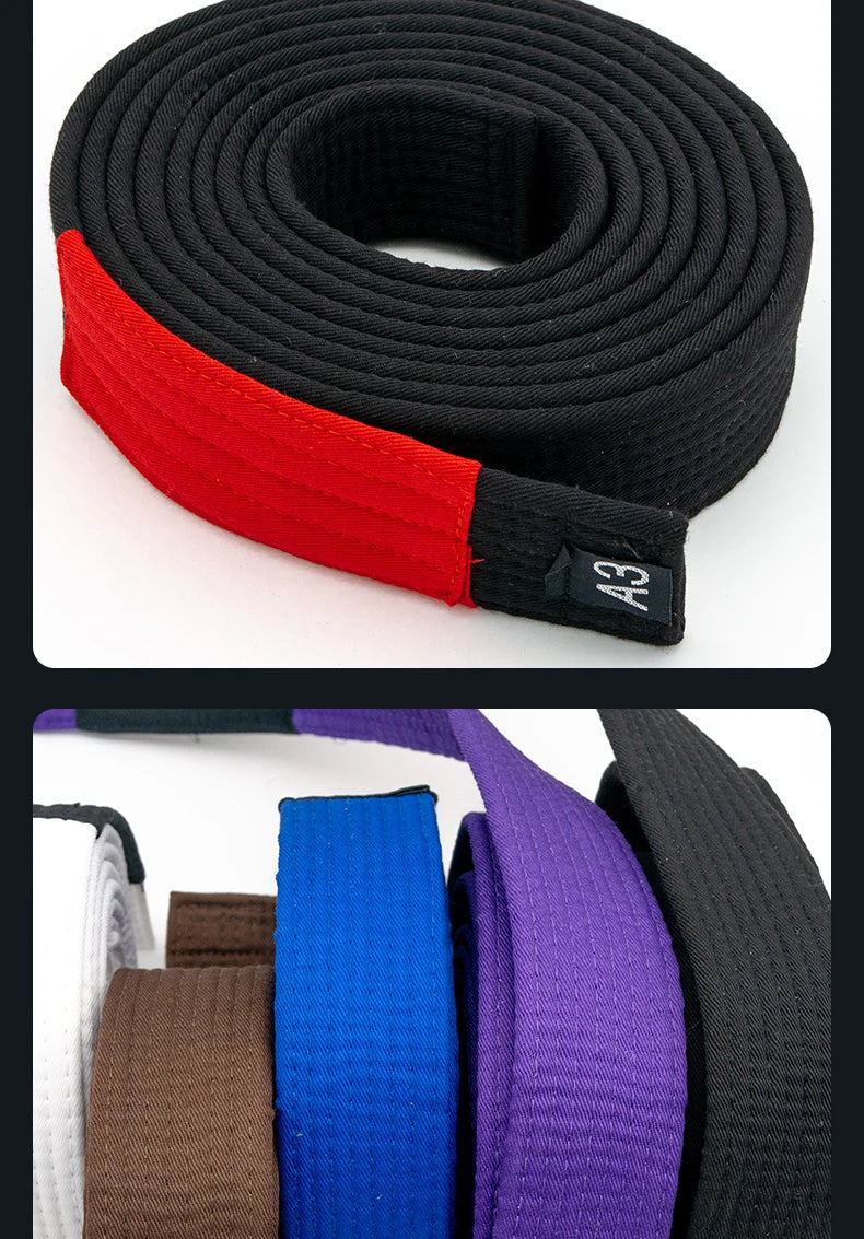 Brazilian Jiu Jitsu BJJ Belts 215cm - 315cm Adult A0 A1 A2 A3 A4 Black Brown Purple Blue White Free Embroidery Name