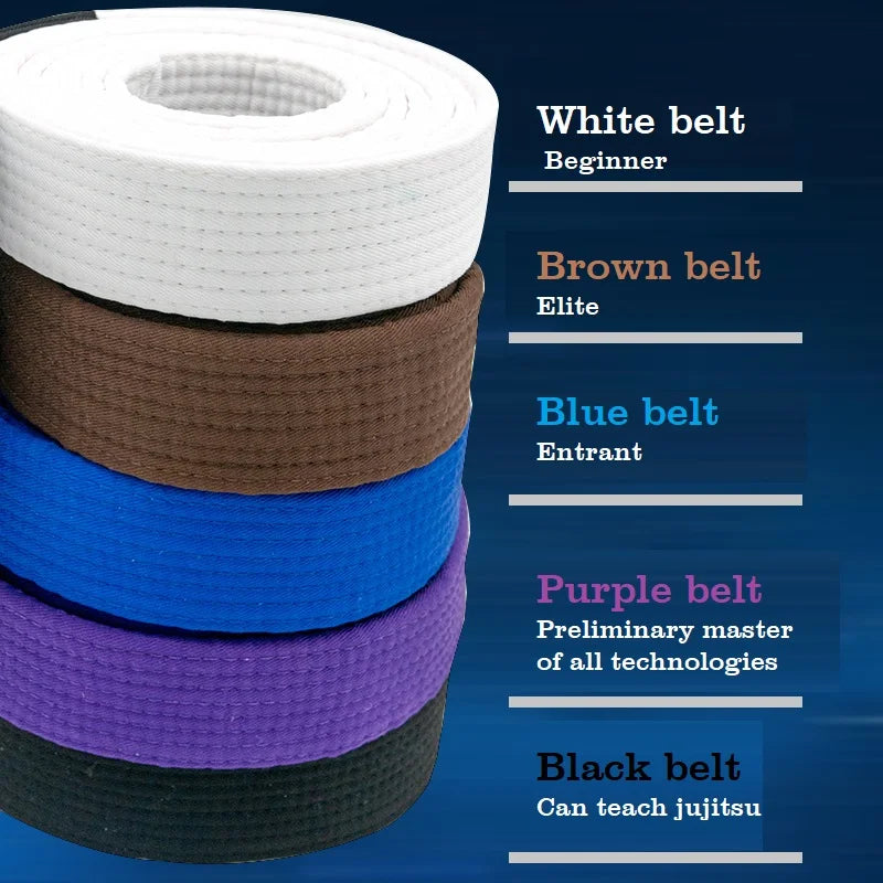 Brazilian Jiu Jitsu BJJ Belts 215cm - 315cm Adult A0 A1 A2 A3 A4 Black Brown Purple Blue White Free Embroidery Name