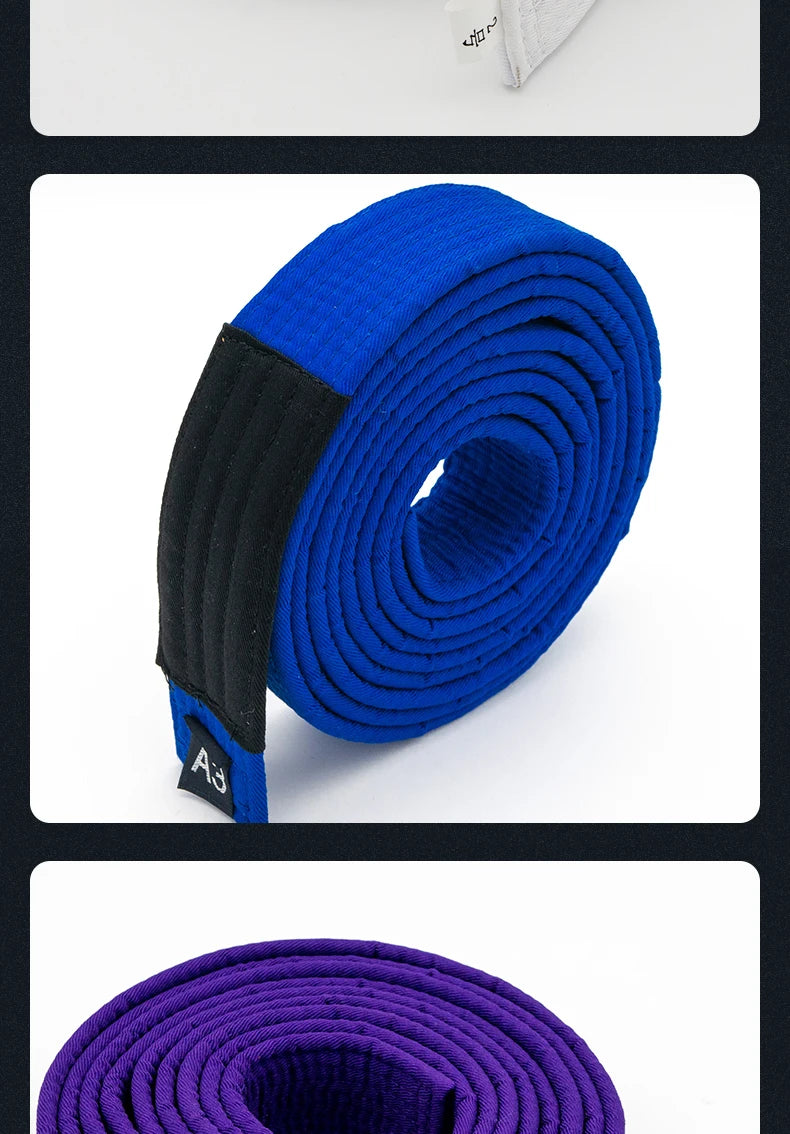 Brazilian Jiu Jitsu BJJ Belts 215cm - 315cm Adult A0 A1 A2 A3 A4 Black Brown Purple Blue White Free Embroidery Name