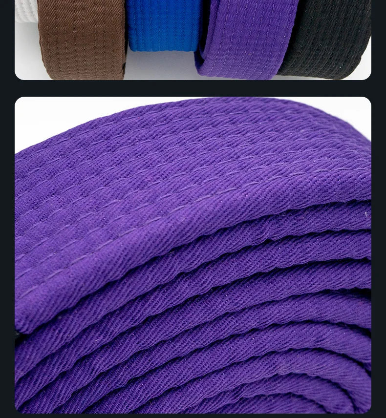 Brazilian Jiu Jitsu BJJ Belts 215cm - 315cm Adult A0 A1 A2 A3 A4 Black Brown Purple Blue White Free Embroidery Name