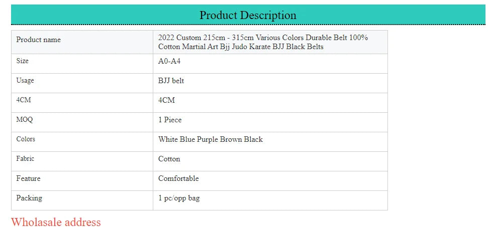 Brazilian Jiu Jitsu BJJ Belts 215cm - 315cm Adult A0 A1 A2 A3 A4 Black Brown Purple Blue White