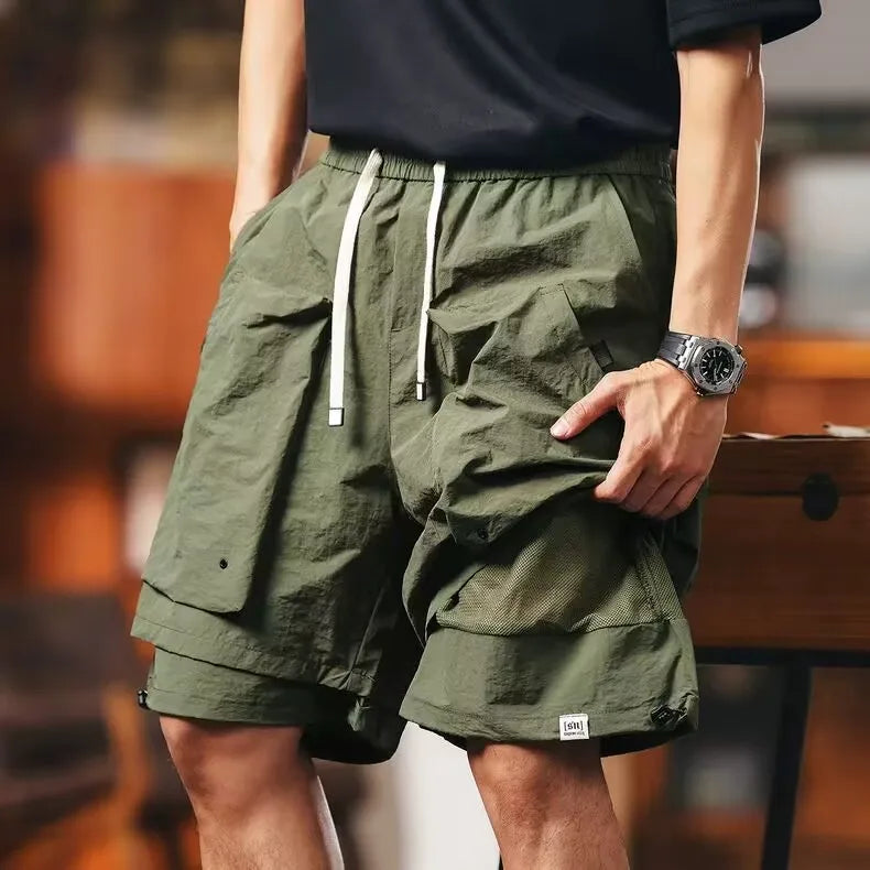 Outdoor Workwear Qui Dry ort Pants Men's Summer Cool Feeling Retro Five-Part Mountain Casual orts Youth Active Sle Da...