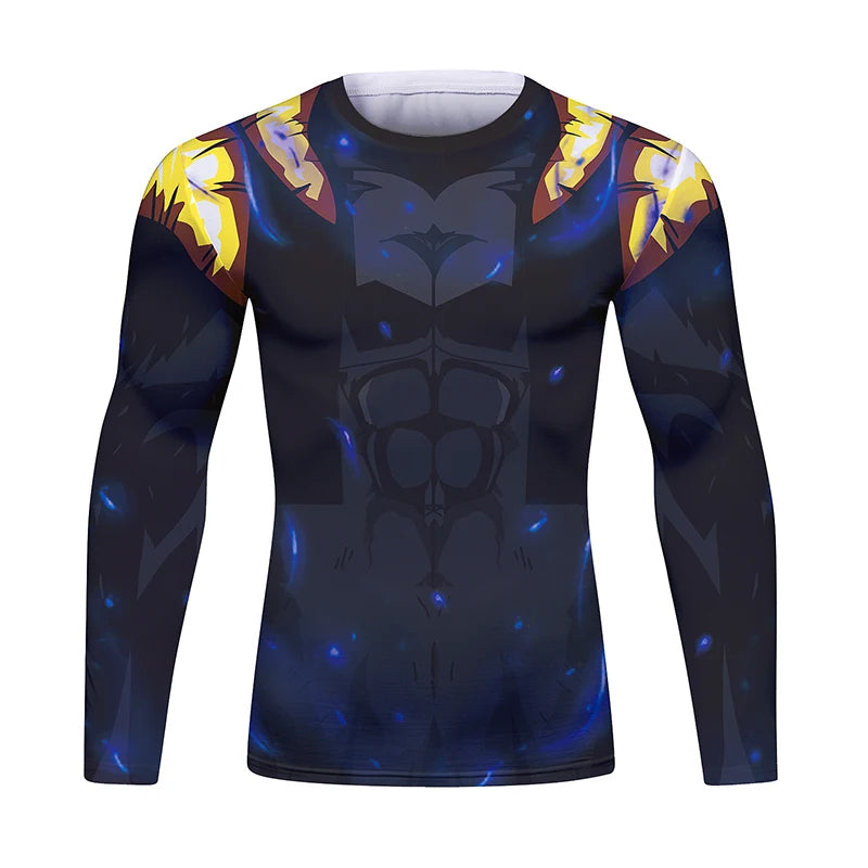 BJJ Fight Rashguard Men's Sports T-shirt Tops Fitness Printed Sublimation Boxing MMA Compression Tights Long Sleeve T-Shirts