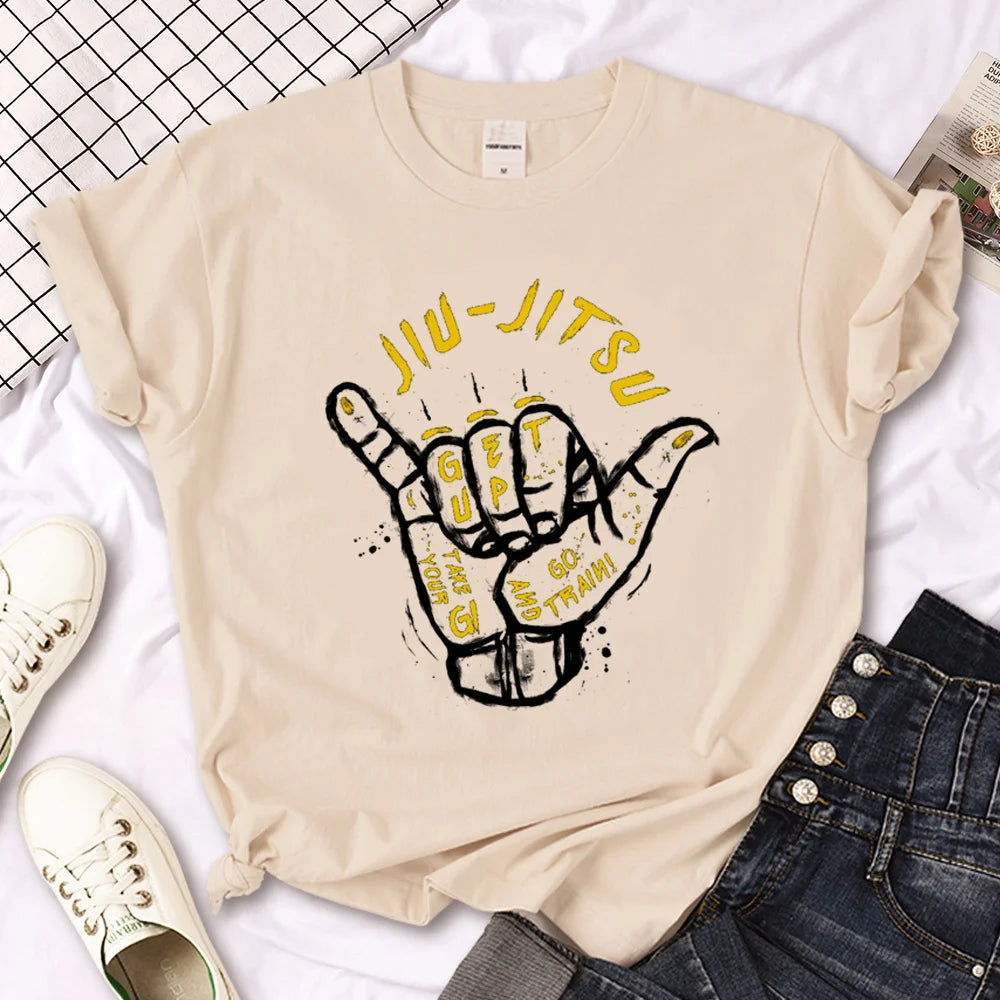 Bjj Jiu Jitsu top women manga summer graphic t shirt female streetwear 2000s clothing