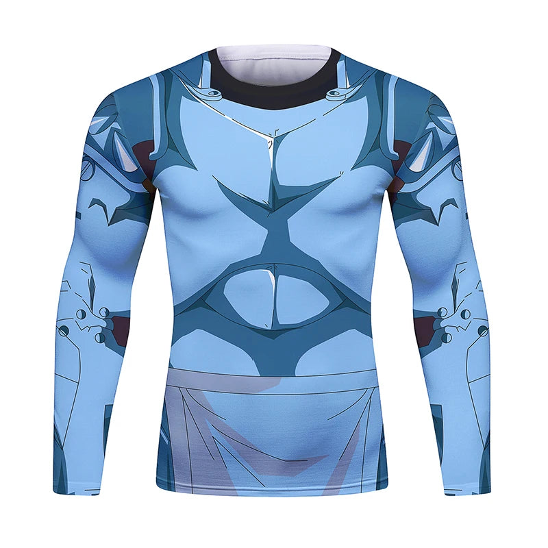 BJJ Fight Rashguard Men's Sports T-shirt Tops Fitness Printed Sublimation Boxing MMA Compression Tights Long Sleeve T-Shirts