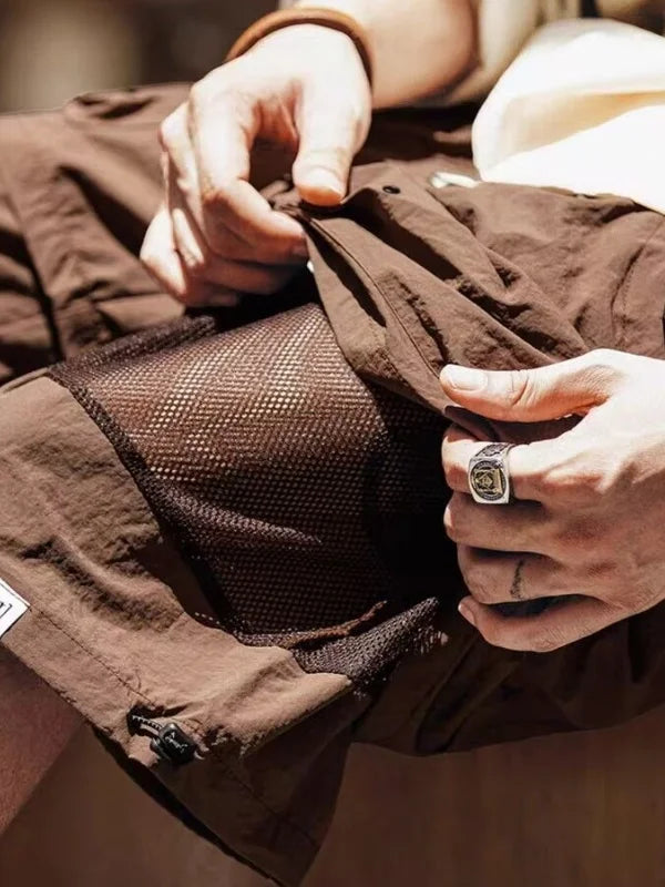 Outdoor Workwear Qui Dry ort Pants Men's Summer Cool Feeling Retro Five-Part Mountain Casual orts Youth Active Sle Da...