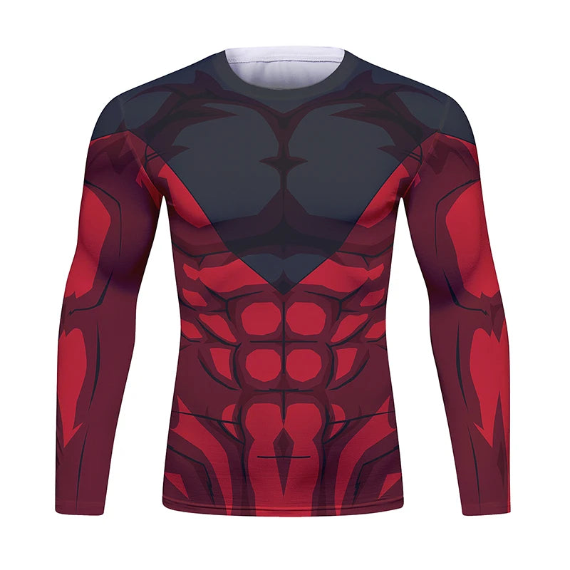BJJ Fight Rashguard Men's Sports T-shirt Tops Fitness Printed Sublimation Boxing MMA Compression Tights Long Sleeve T-Shirts
