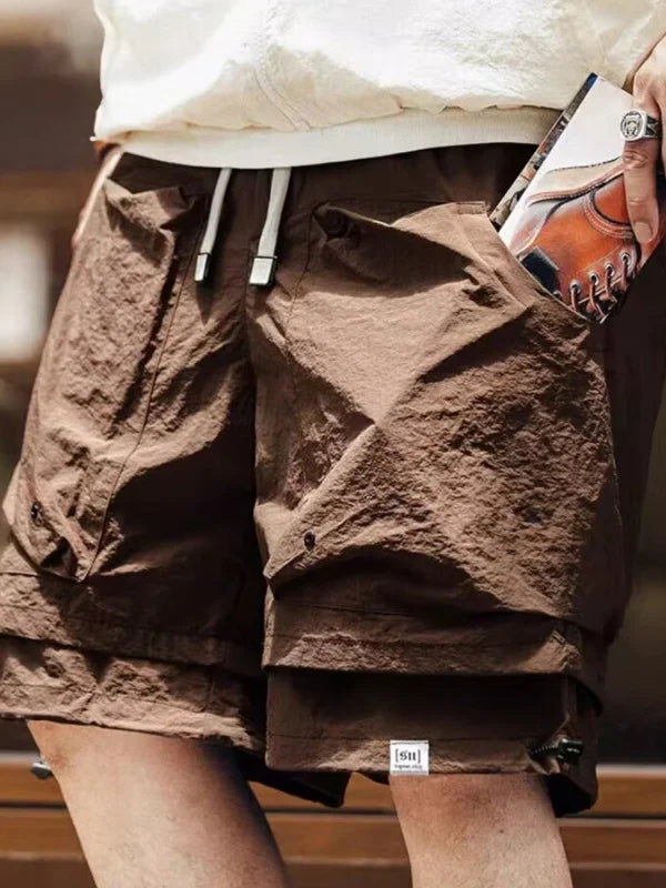 Outdoor Workwear Qui Dry ort Pants Men's Summer Cool Feeling Retro Five-Part Mountain Casual orts Youth Active Sle Da...