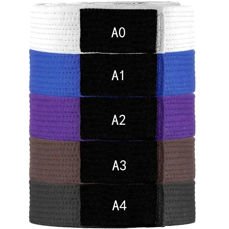 Brazilian Jiu Jitsu BJJ Belts 215cm - 315cm Adult A0 A1 A2 A3 A4 Black Brown Purple Blue White