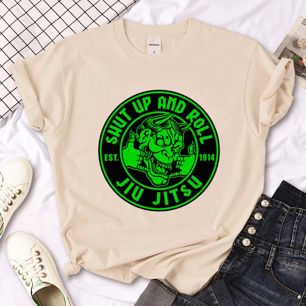 Bjj Jiu Jitsu top women manga summer graphic t shirt female streetwear 2000s clothing