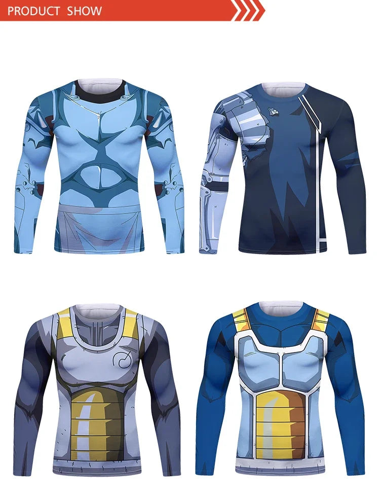 BJJ Fight Rashguard Men's Sports T-shirt Tops Fitness Printed Sublimation Boxing MMA Compression Tights Long Sleeve T-Shirts