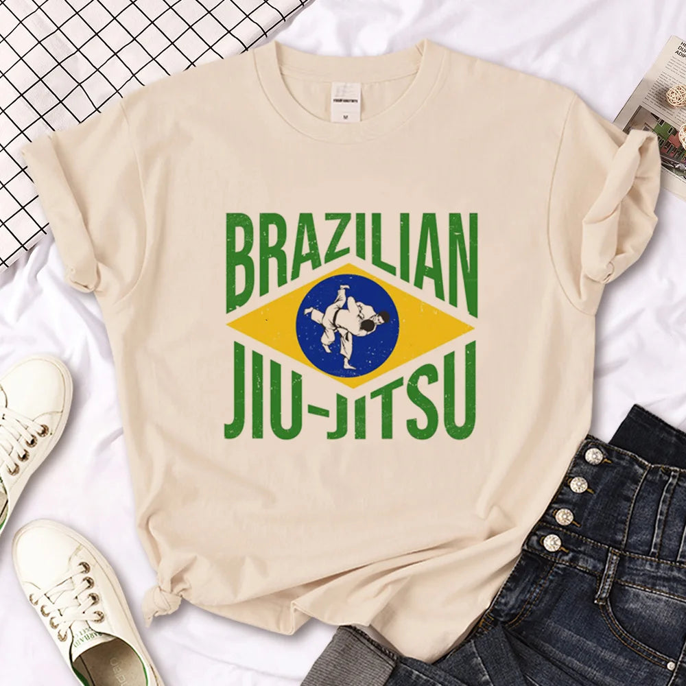 Bjj Jiu Jitsu top women manga summer graphic t shirt female streetwear 2000s clothing