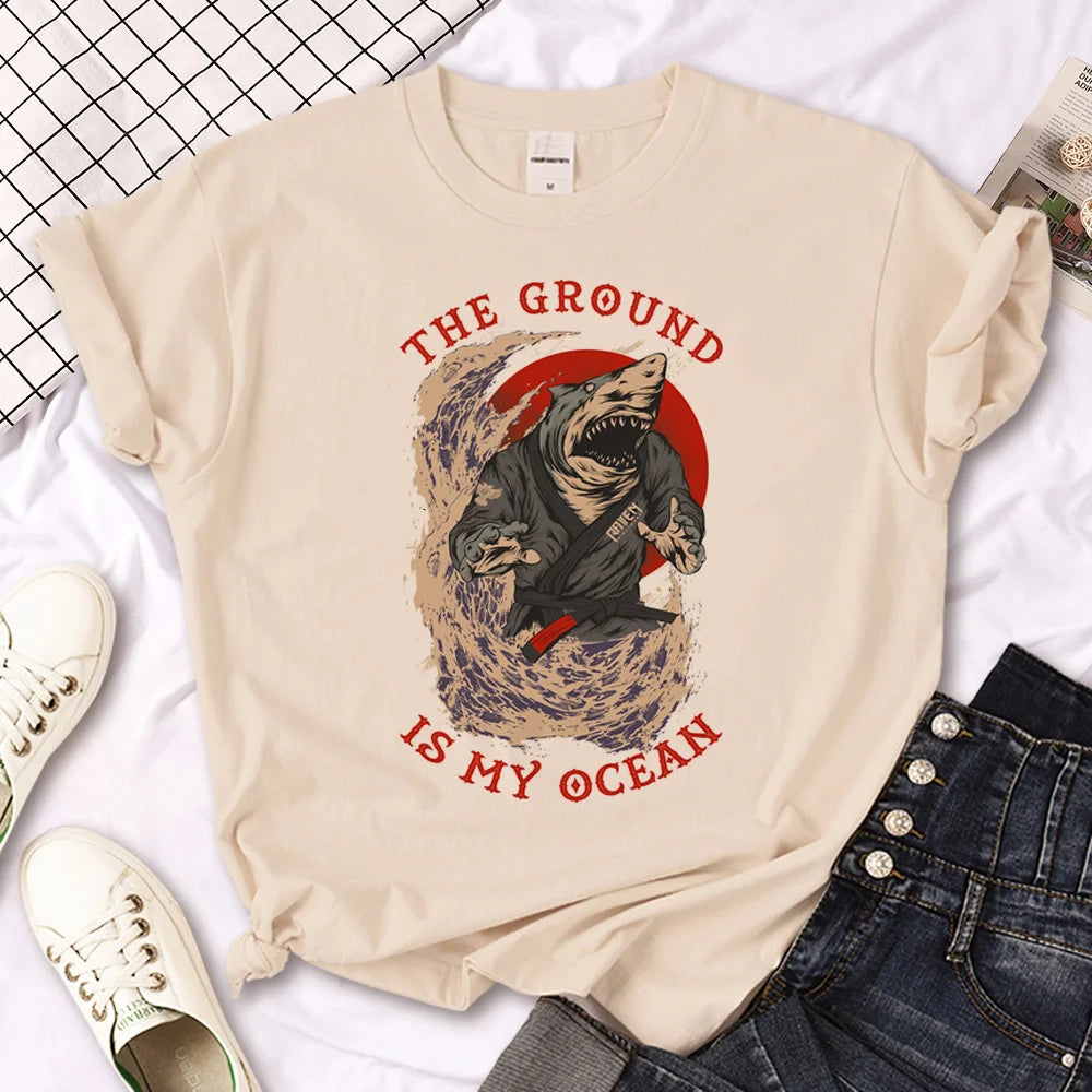 Bjj Jiu Jitsu top women manga summer graphic t shirt female streetwear 2000s clothing