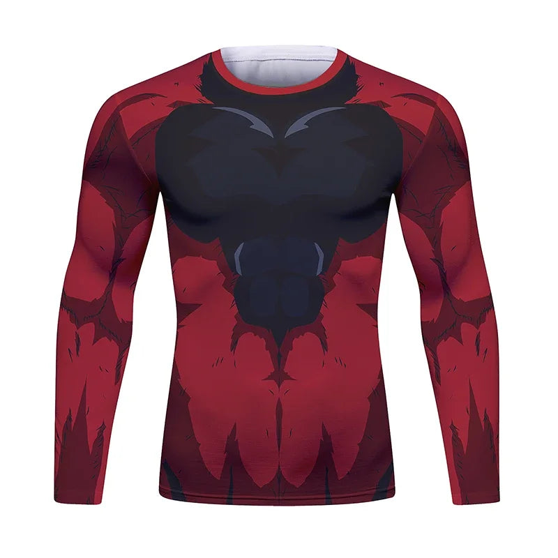 BJJ Fight Rashguard Men's Sports T-shirt Tops Fitness Printed Sublimation Boxing MMA Compression Tights Long Sleeve T-Shirts