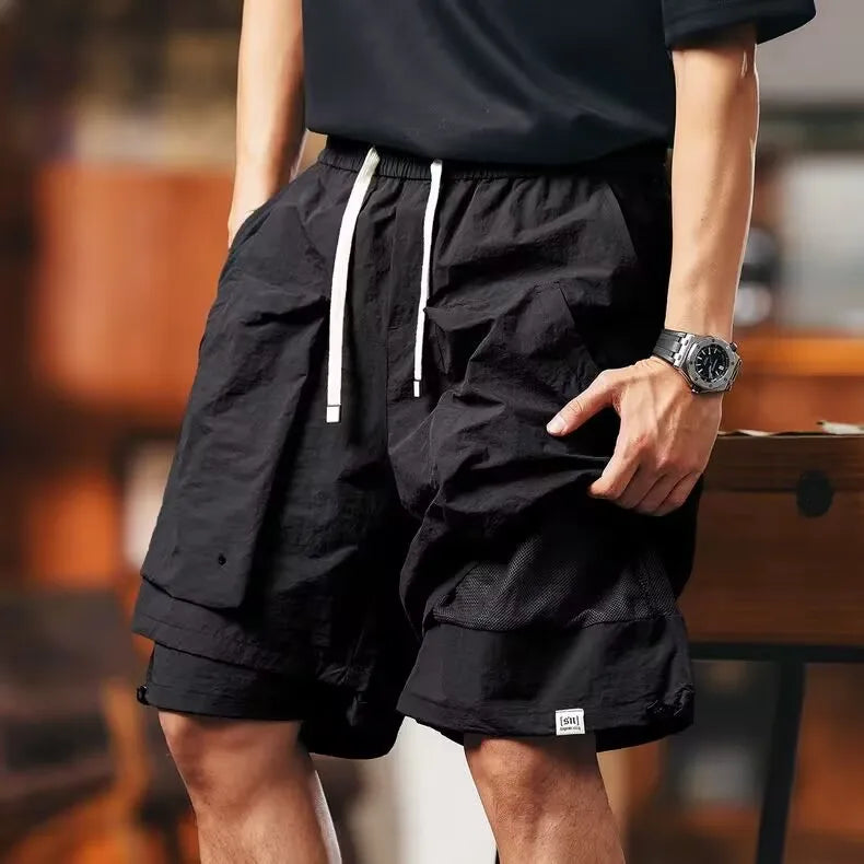 Outdoor Workwear Qui Dry ort Pants Men's Summer Cool Feeling Retro Five-Part Mountain Casual orts Youth Active Sle Da...