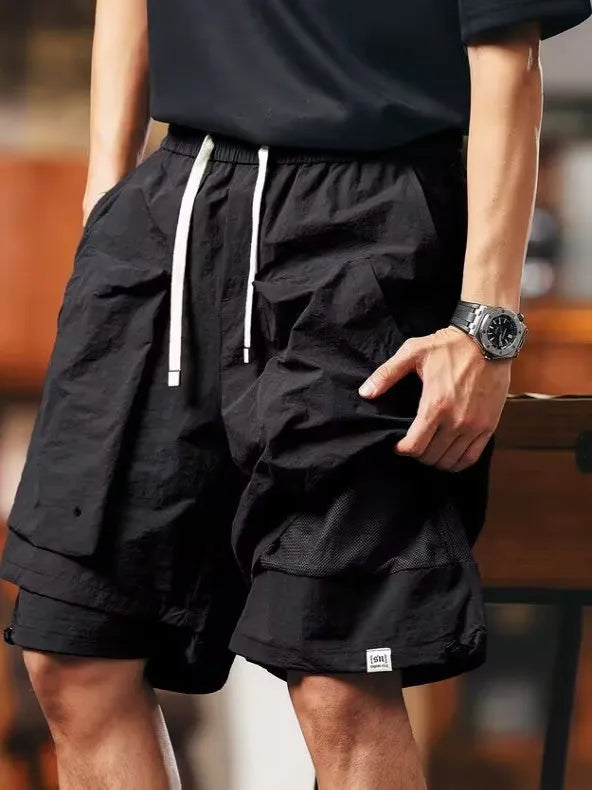 Outdoor Workwear Qui Dry ort Pants Men's Summer Cool Feeling Retro Five-Part Mountain Casual orts Youth Active Sle Da...
