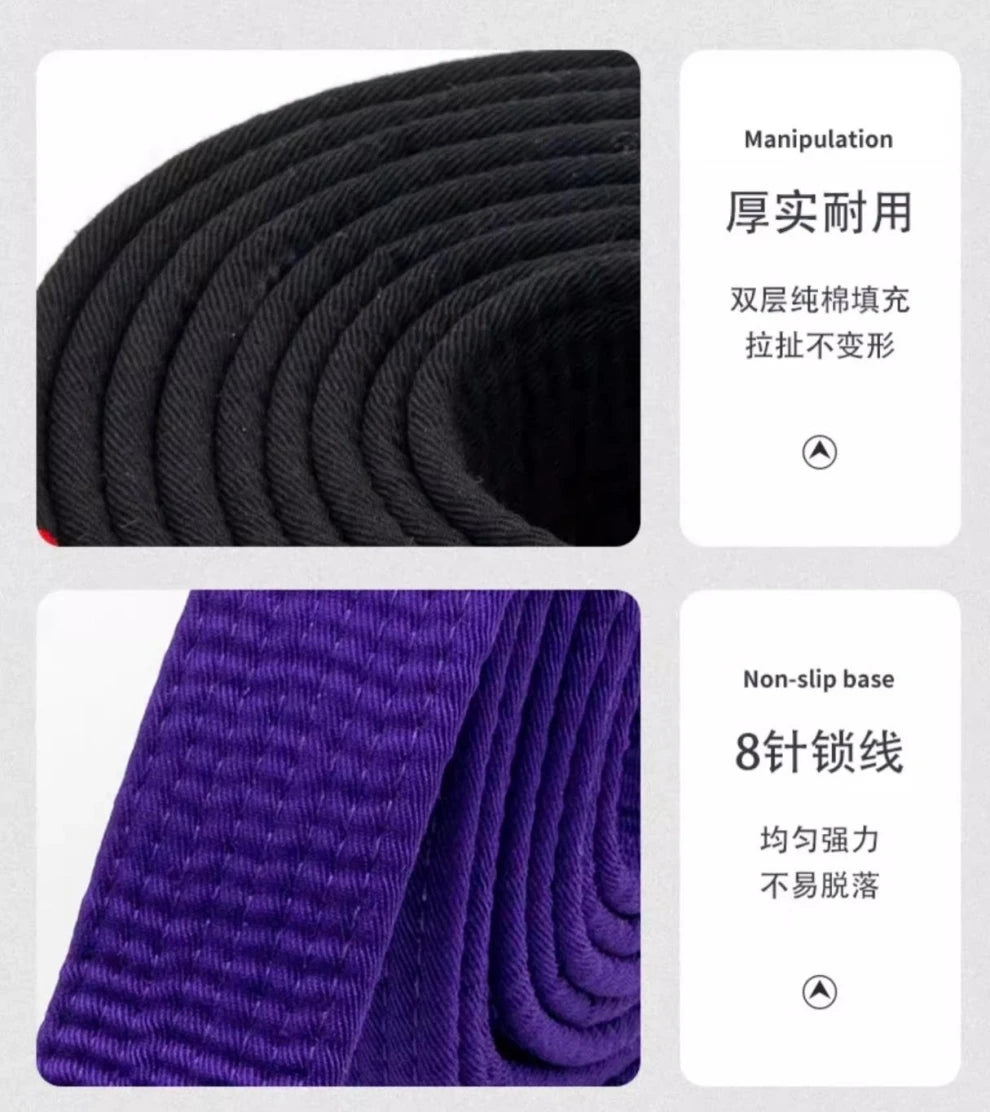 Brazilian Jiu Jitsu BJJ Belts 215cm-315cm Adult A0 A1 A2 A3 A4 BJJ Black Belt Brown Purple Blue White Embroidery Name Customize