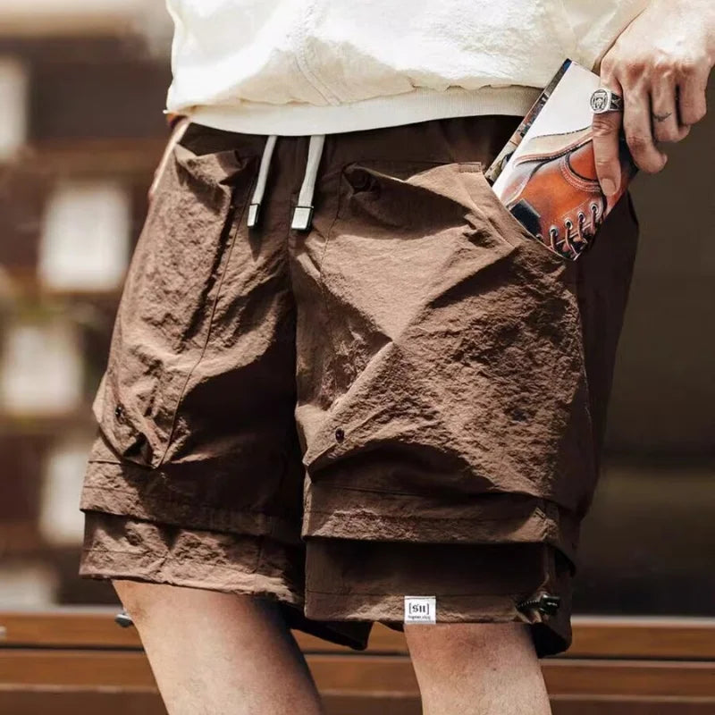 Outdoor Workwear Qui Dry ort Pants Men's Summer Cool Feeling Retro Five-Part Mountain Casual orts Youth Active Sle Da...