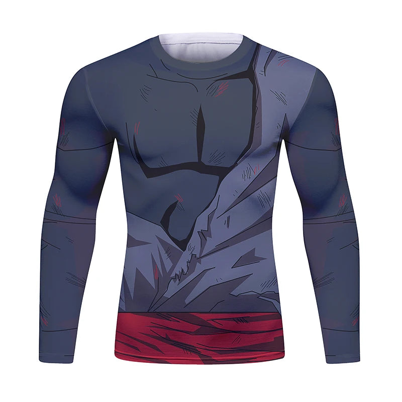BJJ Fight Rashguard Men's Sports T-shirt Tops Fitness Printed Sublimation Boxing MMA Compression Tights Long Sleeve T-Shirts