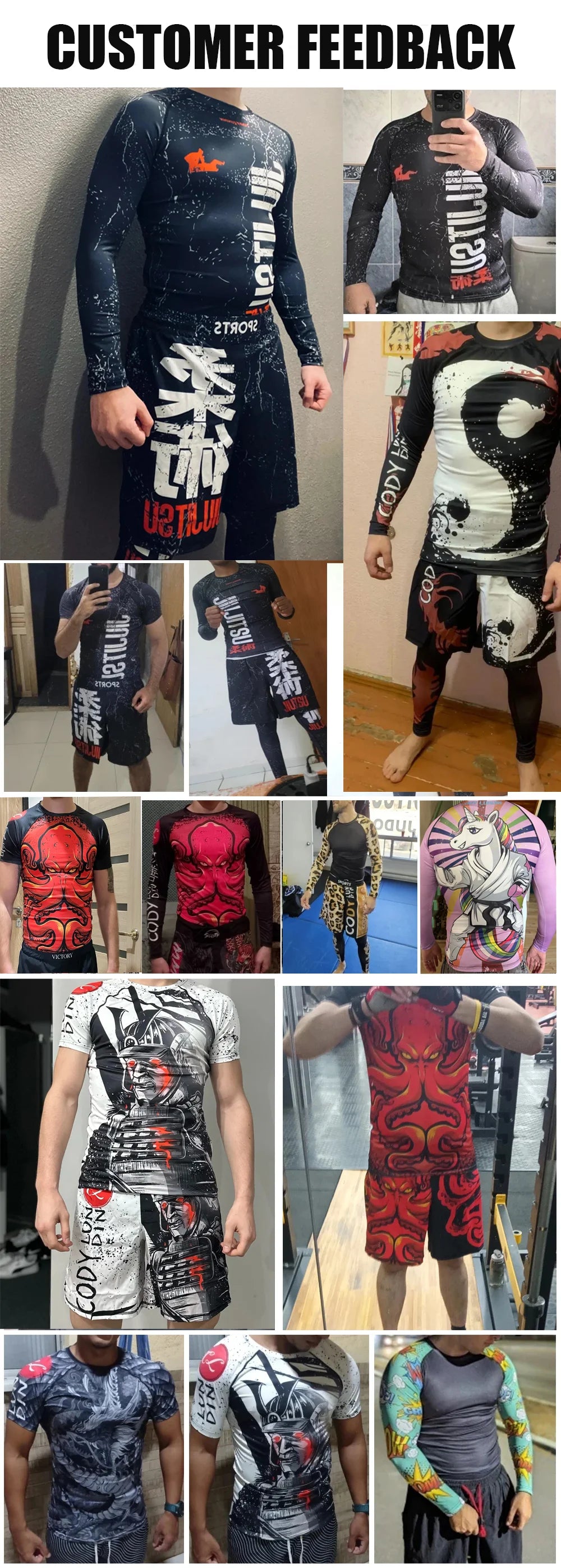 Factory News Products BJJ Anti Slip Bottom Rash Guard Fitness Rash Guard Jiu Jitsu Long Sleeve MMA Compression Sets for Men
