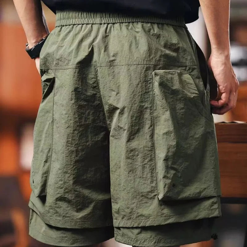 Outdoor Workwear Qui Dry ort Pants Men's Summer Cool Feeling Retro Five-Part Mountain Casual orts Youth Active Sle Da...