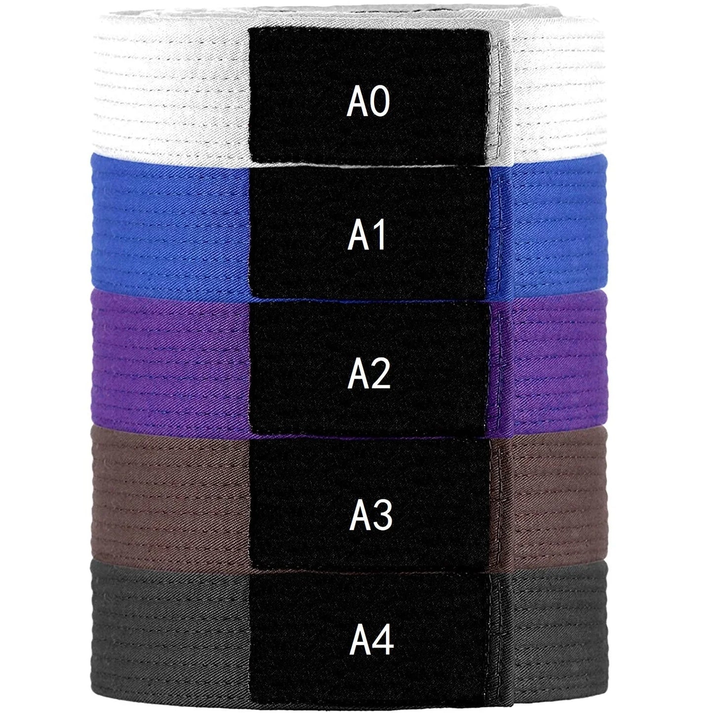 Brazilian Jiu Jitsu BJJ Belts 215cm - 315cm Adult A0 A1 A2 A3 A4 Black Brown Purple Blue White Free Embroidery Name
