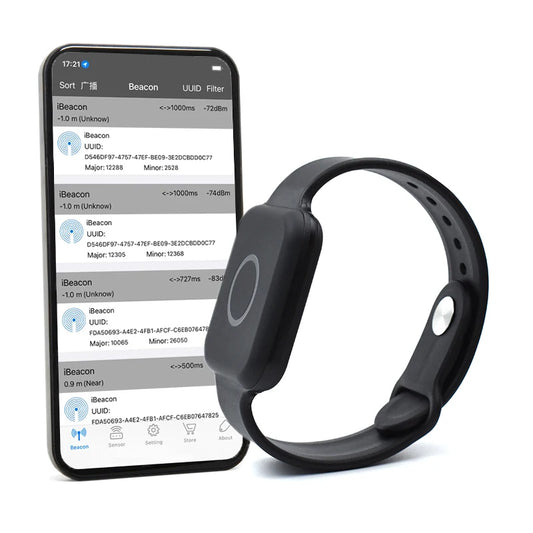 FeasyBeacon Wearable BLE iBeacon Wristband Eddystone Bracelet Indoor Positioning Tracking Waterproof Bluetooth Low Energy Beacon