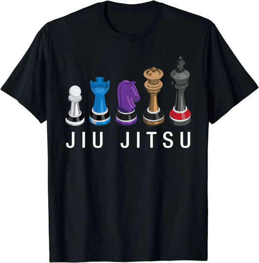 Funny BJJ Brazilian Jiu Jitsu Chess Belt Fighter MMA Gifts T-Shirt  Men Clothing Tops  Streetwear  Camisetas