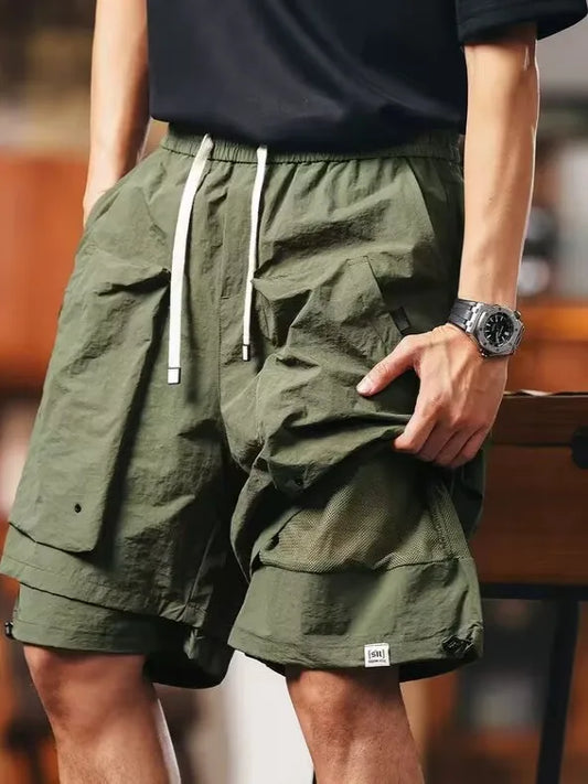 Outdoor Workwear Qui Dry ort Pants Men's Summer Cool Feeling Retro Five-Part Mountain Casual orts Youth Active Sle Da...